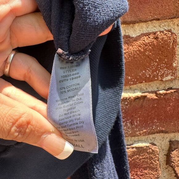 Project Social T Women Fleece Button Front Crop Collared Sweater Blue Small NEW - Picture 5 of 6